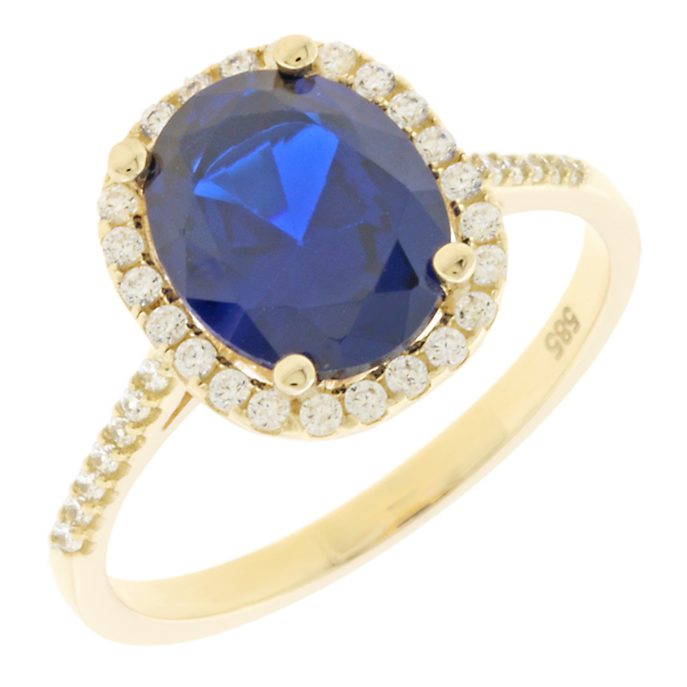 RING Halo SENZIO Collection K14 Yellow Gold with Zircon Stones 5MAK.101471R
