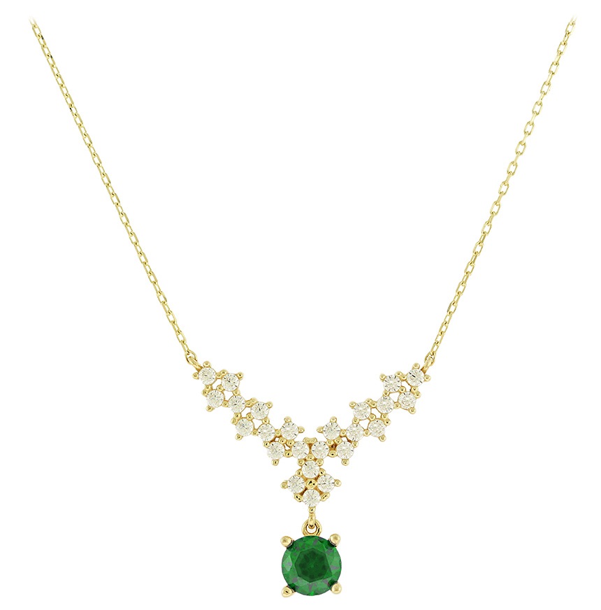 ΚΟΛΙΕ SENZIO Collection Κίτρινο Χρυσό Κ14 με Πέτρες Ζιργκόν 5MAK.1722C