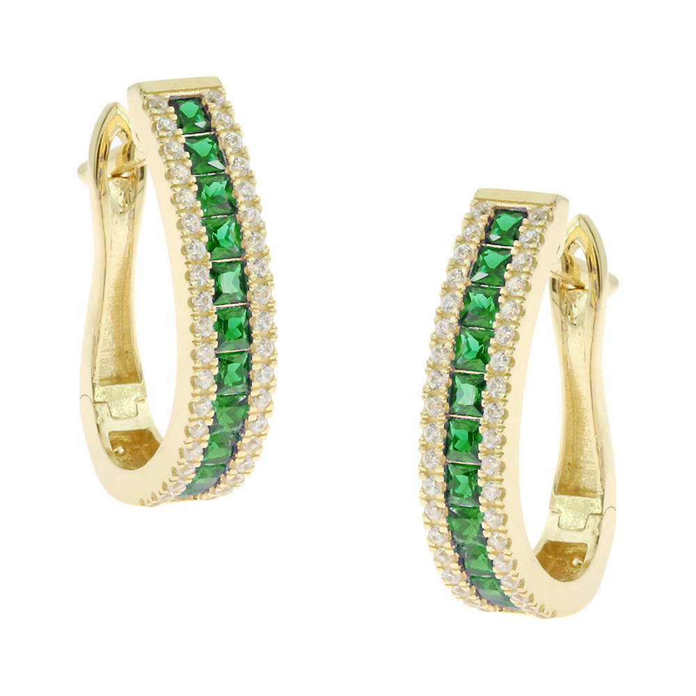 ΣΚΟΥΛΑΡΙΚΙΑ SENZIO Κίτρινο Χρυσό 14Κ με Πέτρες Ζιργκόν 5MAK.181080OR