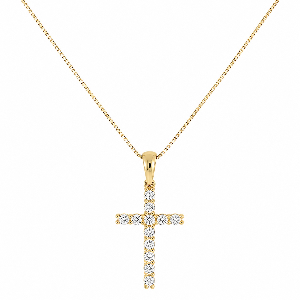 CROSS Full-Stone with Chain SENZIO Collection Yellow Gold K14 with Zircon Stone 5MAK.182C - 