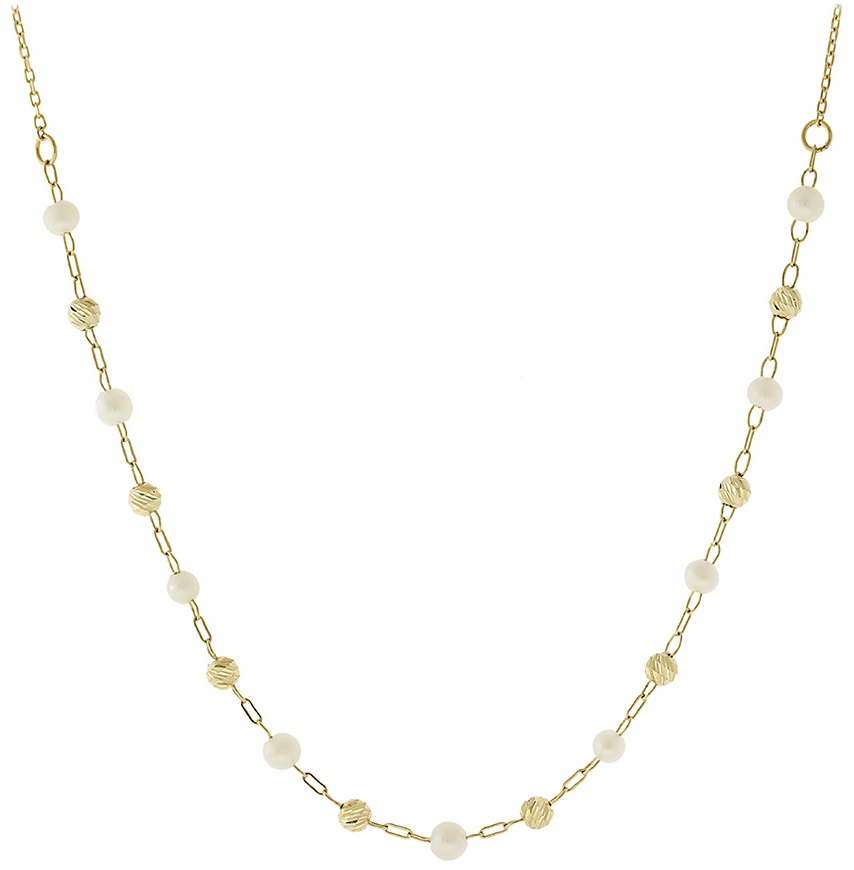 NECKLACE SENZIO Collection Yellow Gold K14 with Pearls 5MAK.9931C - 