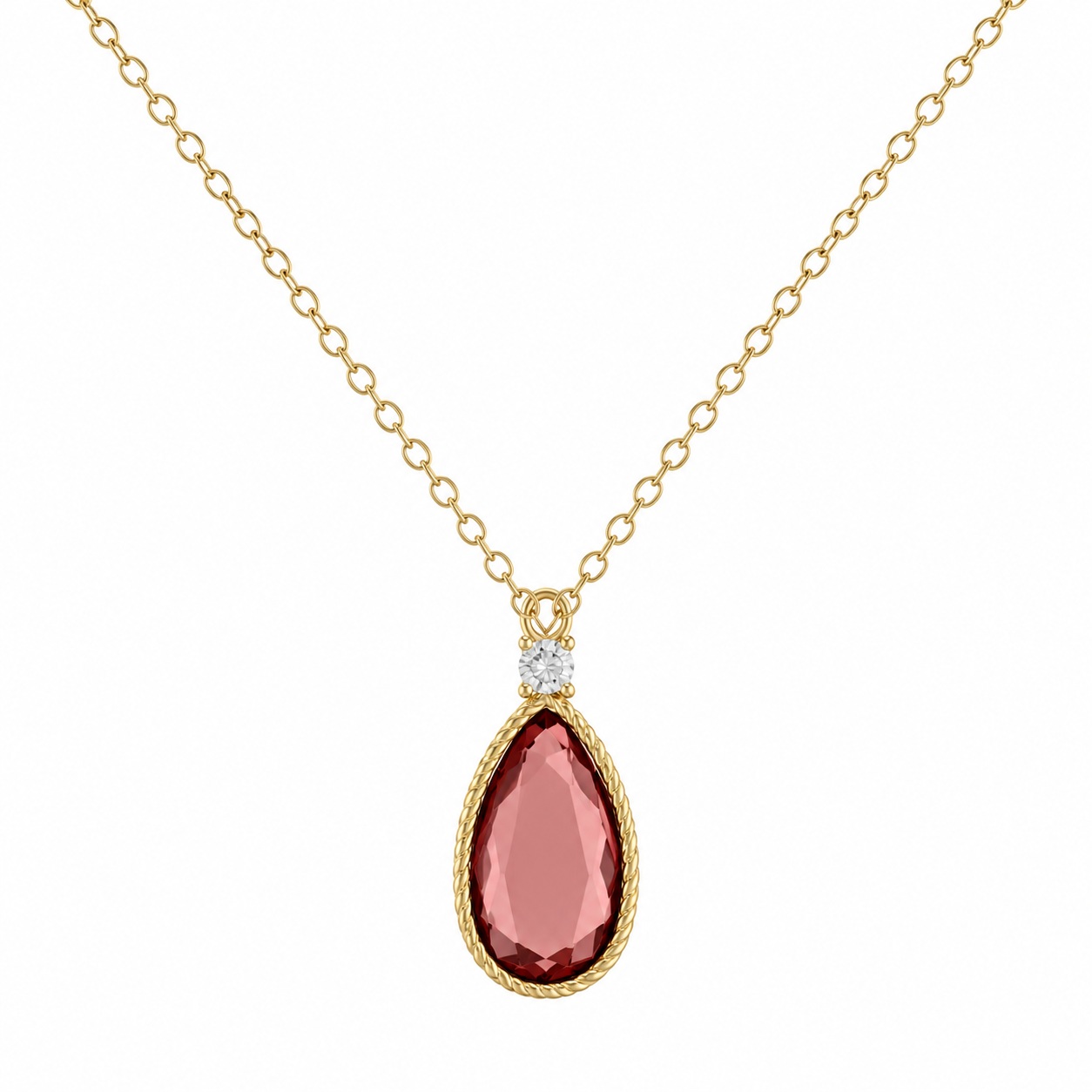 NECKLACE SENZIO Collection in Yellow Gold K14 with Zircon Stones 5MO.107611C - 