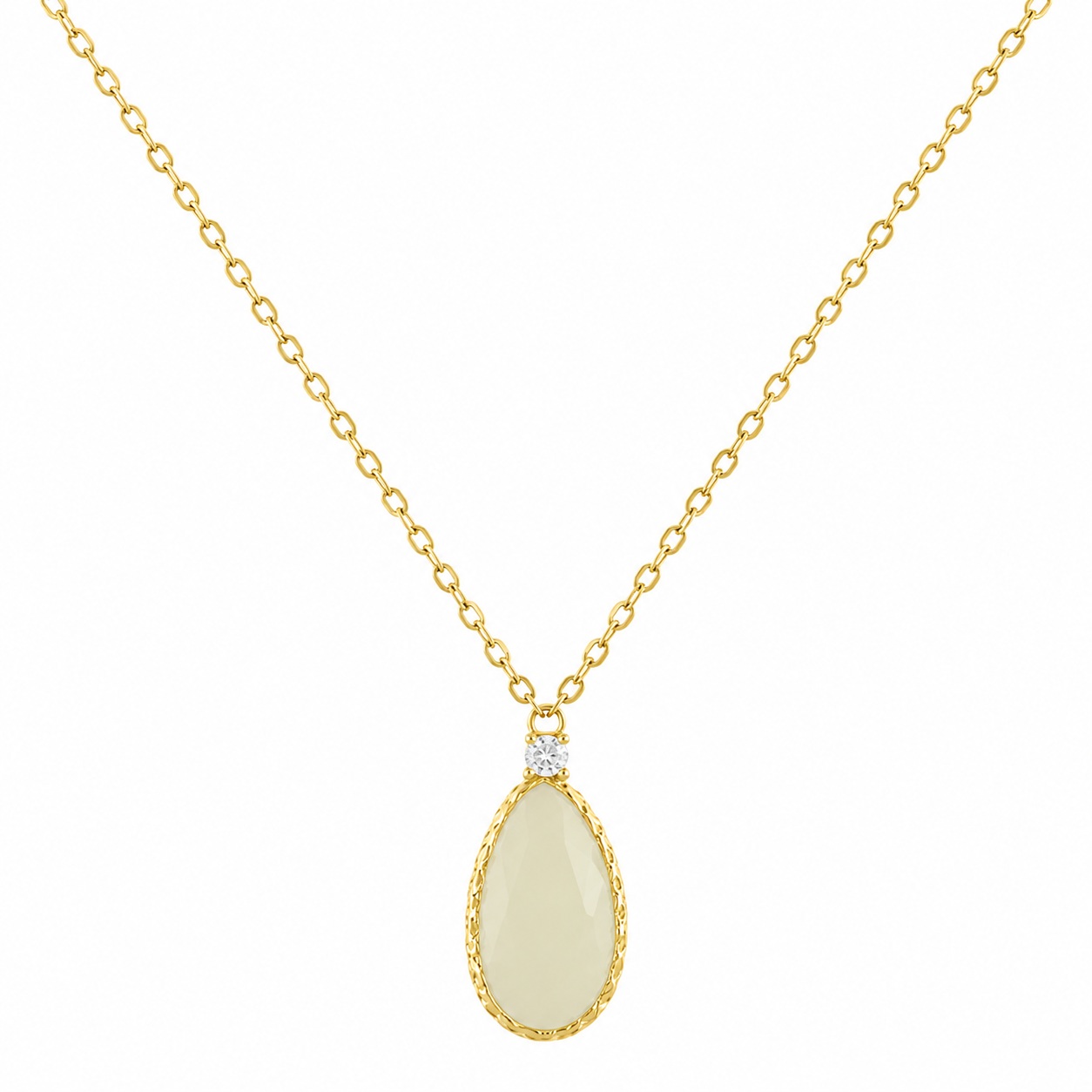 NECKLACE SENZIO Collection in Yellow Gold K14 with Zircon Stones 5MO.107614C - 