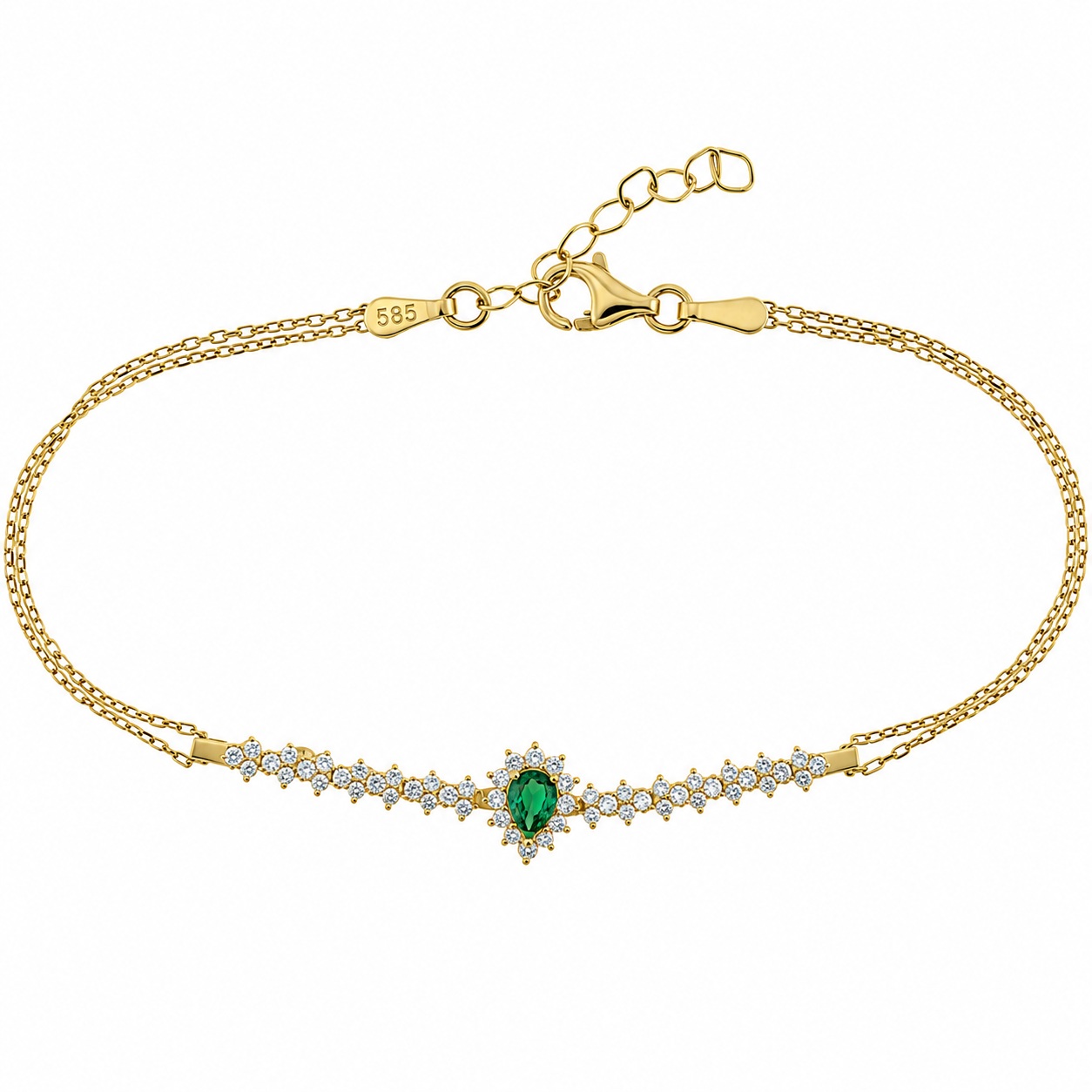BRACELET Rosette SENZIO Collection in K14 Yellow Gold with Zircon Stones 5NI.8810B - 
