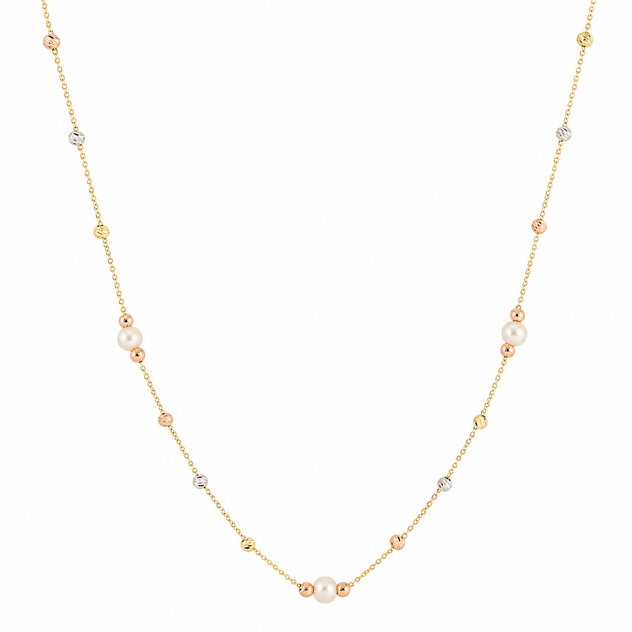 NECKLACE SENZIO Collection Yellow Gold K14 with Pearls 5NI.112RGC - 