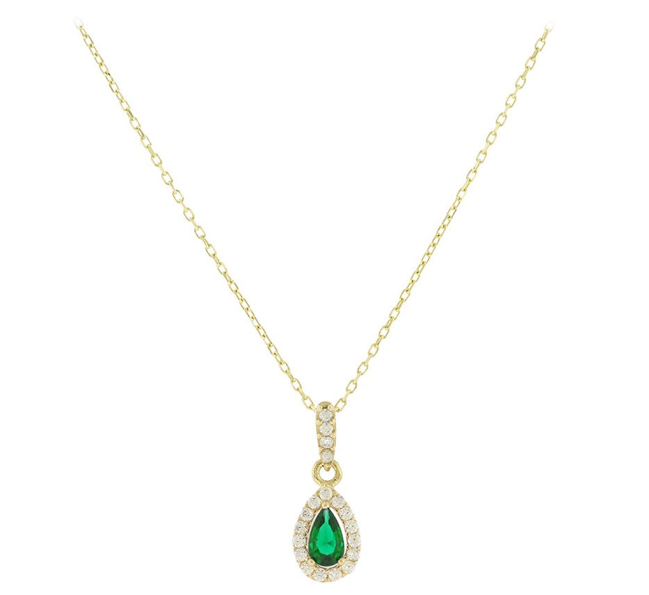 ΚΟΛΙΕ Ροζέτα SENZIO Collection Κίτρινο Χρυσό K14 με Πέτρες Ζιργκόν 5NI.4612C