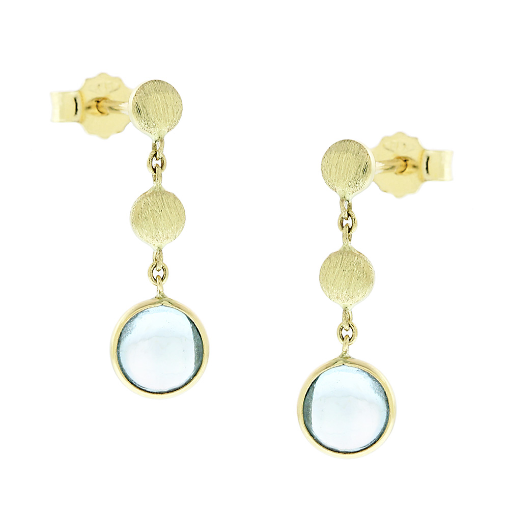 ΣΚΟΥΛΑΡΙΚΙΑ SENZIO Collection Κίτρινο Χρυσό 14Κ με Πέτρες Ζιργκόν 5PAR.282OR