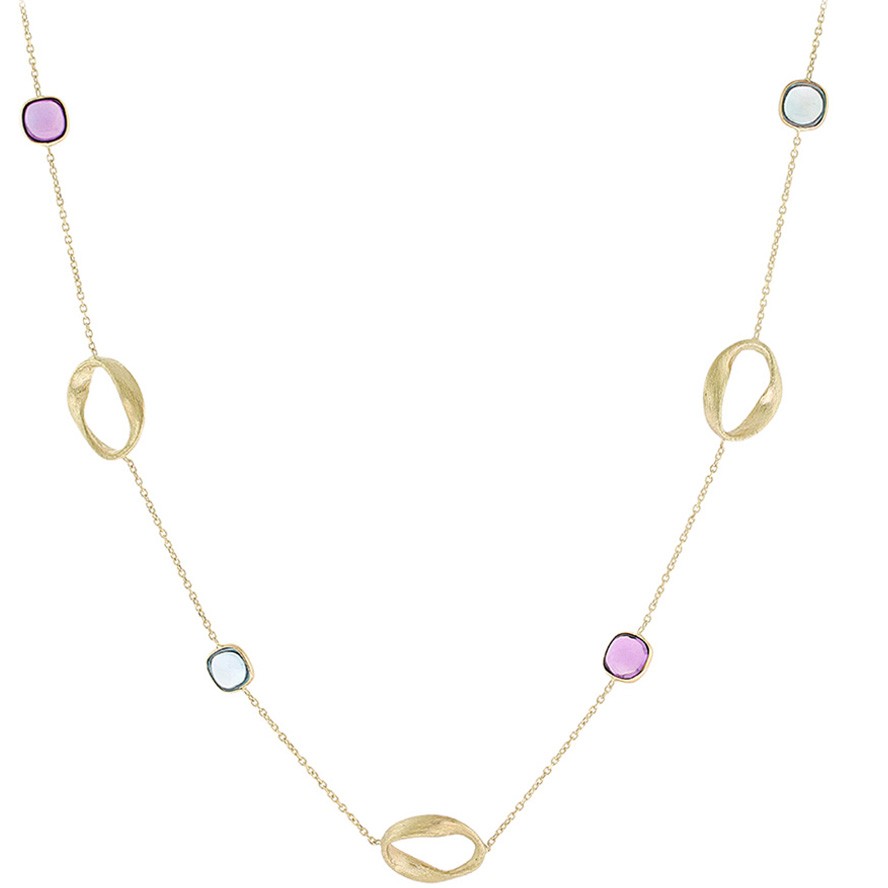 NECKLACE SENZIO Collection Yellow Gold K14 with Zircon Stones 5PAR.377C - 