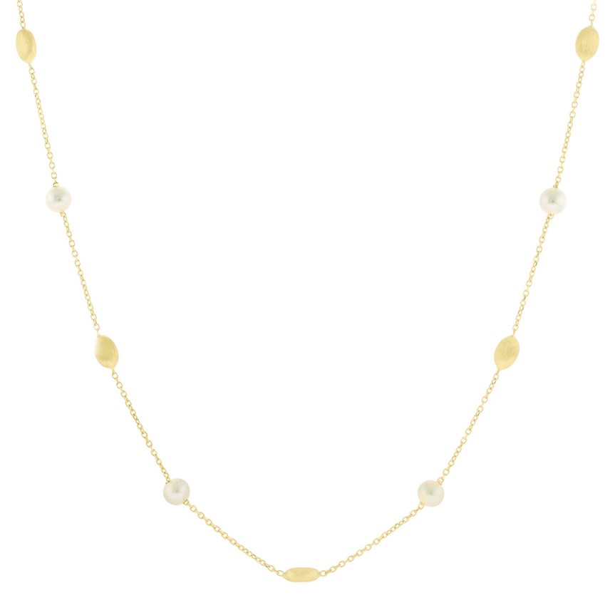 ΚΟΛΙΕ SENZIO Collection σε Κ14 Κίτρινο Χρυσό με Μαργαριτάρια 5PAR.390C - 