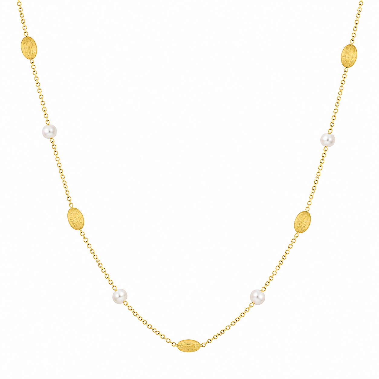 NECKLACE SENZIO Collection in Yellow Gold K14 with Pearls 5PAR.391C - 