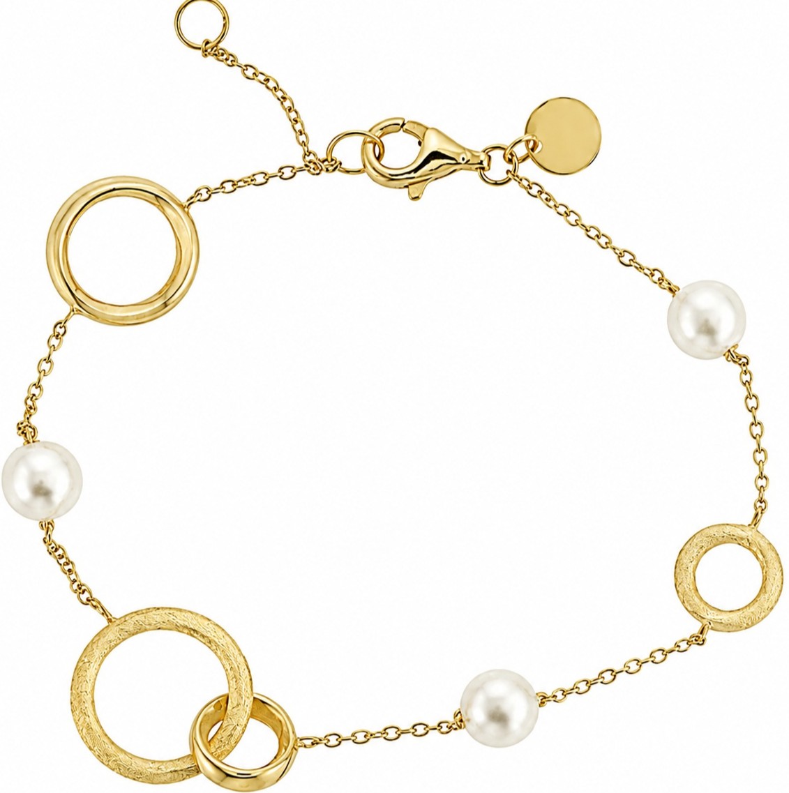 BRACELET SENZIO Collection Yellow Gold K14 with Pearls 5PAT.3192B - 
