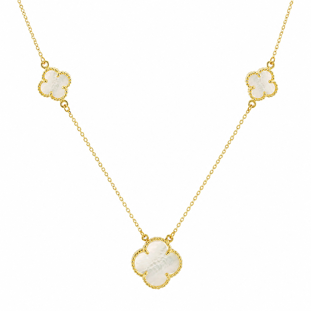 NECKLACE SENZIO Collection K14 Yellow Gold with Mother of Pearl 5PE.352C - 
