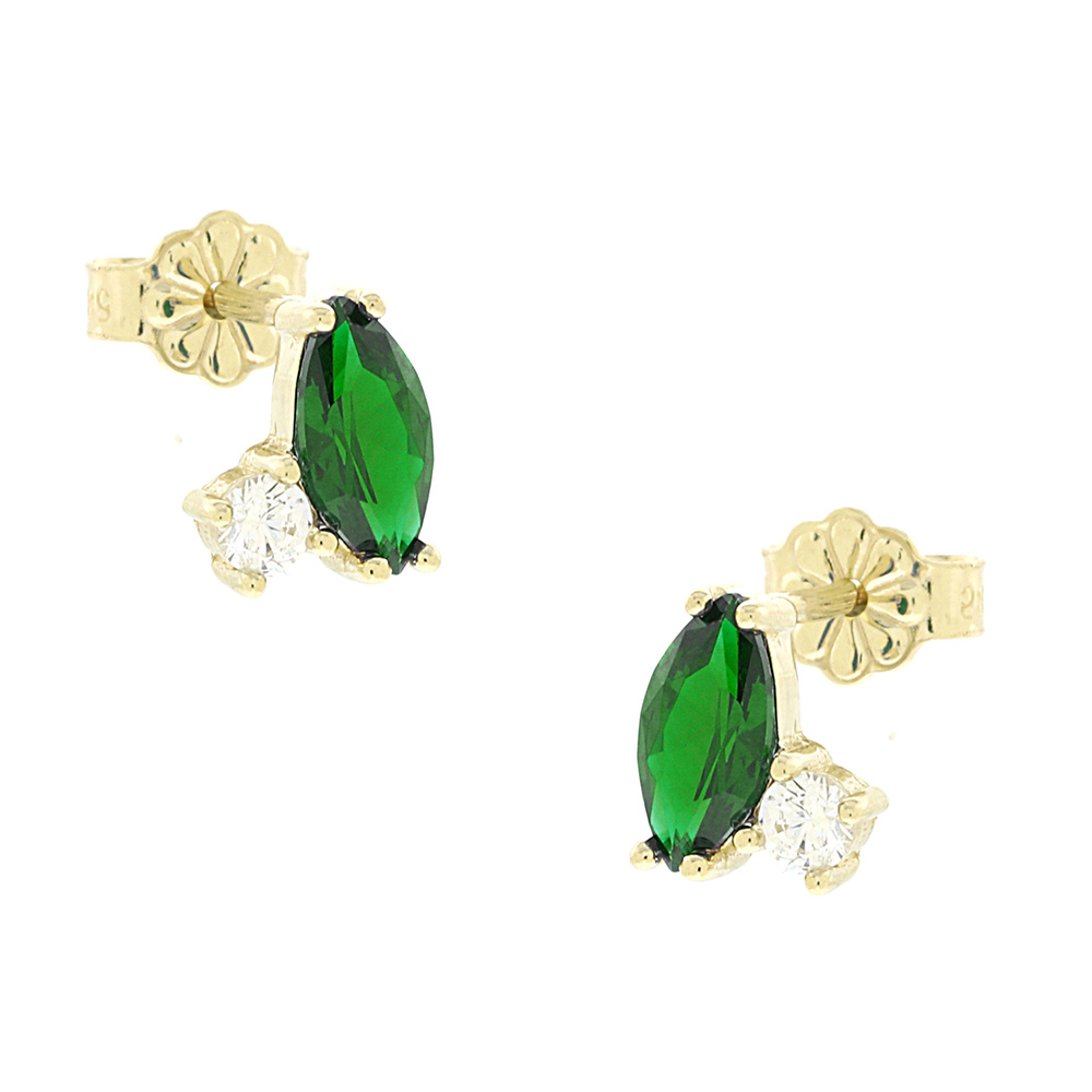 ΣΚΟΥΛΑΡΙΚΙΑ SENZIO Collection Κίτρινο Χρυσό 14Κ με Πέτρες Ζιργκόν 5PE.2701OR