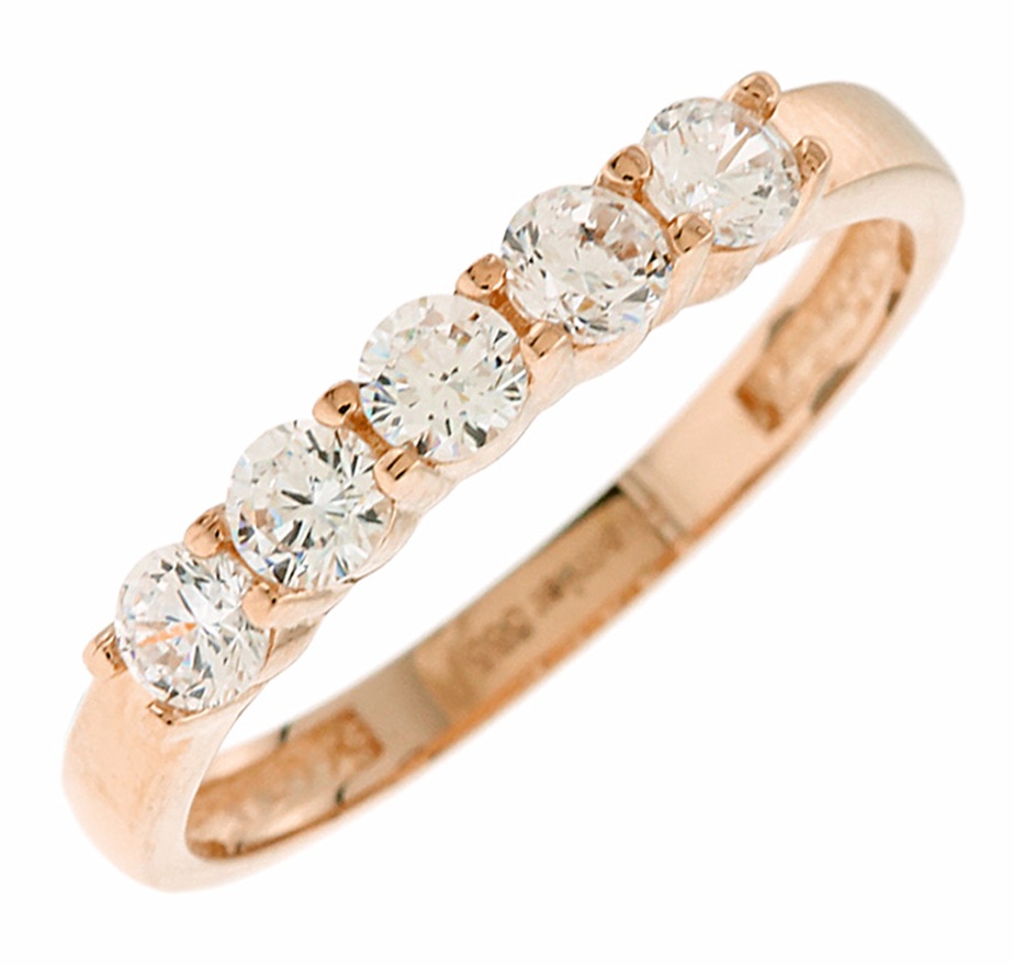 ΔΑΧΤΥΛΙΔΙ Σειρέ Ροζ Χρυσό Κ14 με Πέτρες Ζιργκόν 5PRE.1585RR - 