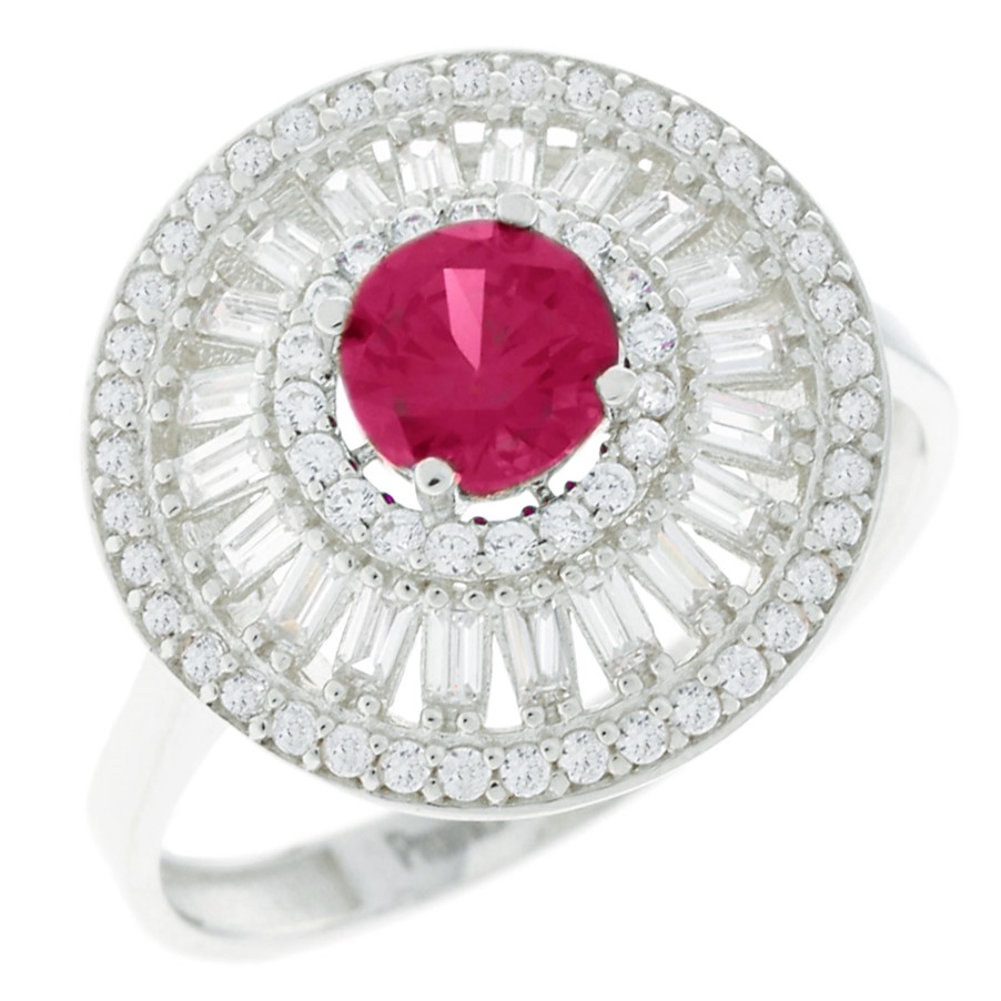 ΔΑΧΤΥΛΙΔΙ Ροζέτα SENZIO Collection Λευκό Χρυσό Κ14 με Πέτρες Ζιργκόν 5PRE.50312BR - 