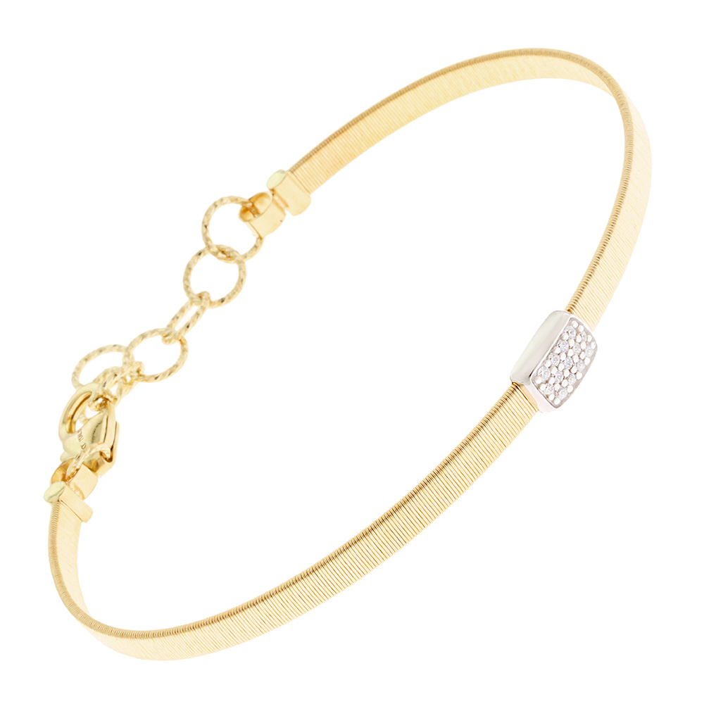 BRACELET Women's SENZIO Collection K14 Yellow Gold with Zircon Stones 5RAN.3107B - 