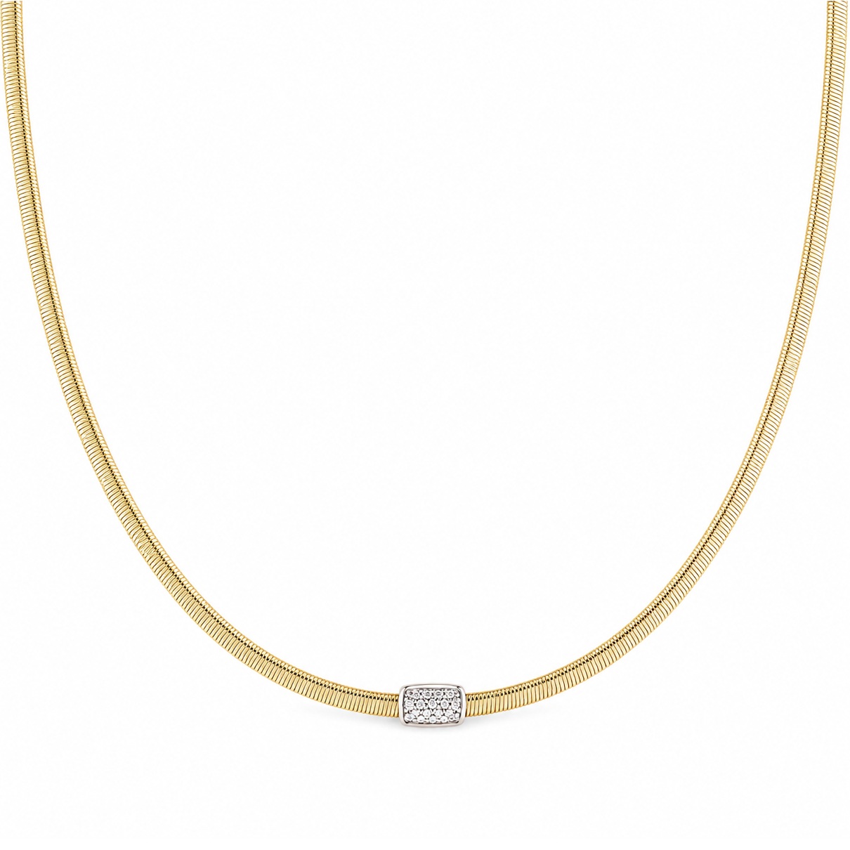 NECKLACE SENZIO Collection Yellow Gold K14 with Zircon Stones 5RAN.3107C - 