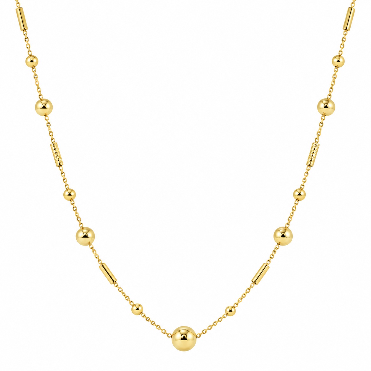 NECKLACE Beaded SENZIO Collection in Yellow Gold K14 5RES.9015C - 
