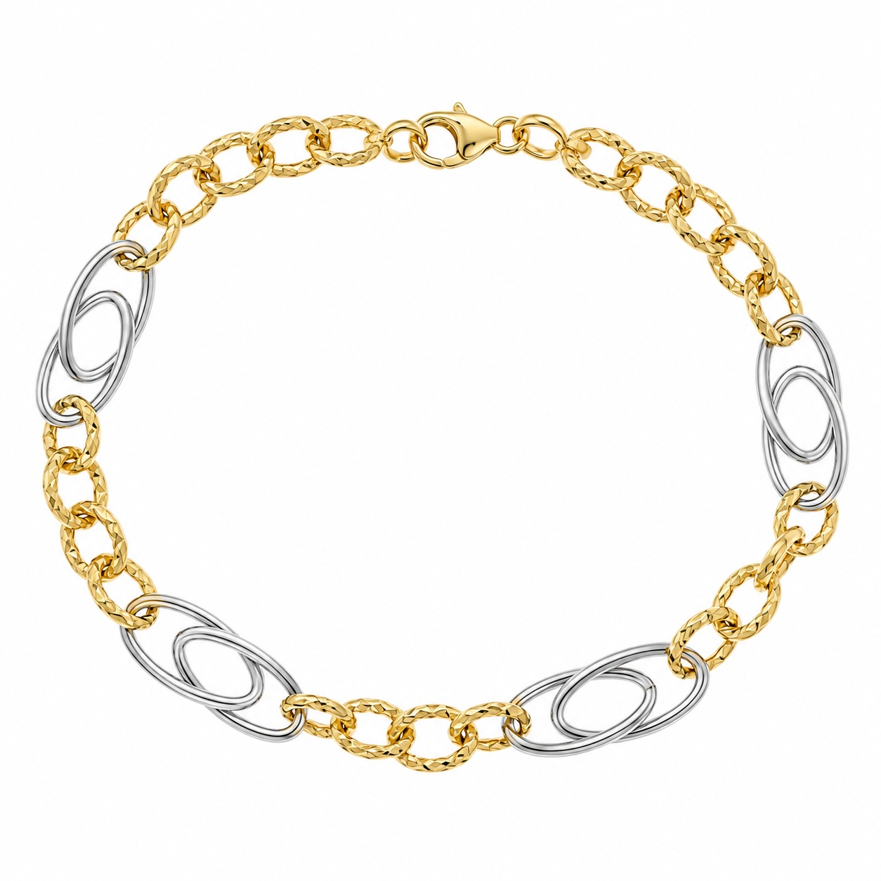 BRACELET SENZIO Collection in Κ14 Yellow and White Gold 5RES.640DB - 