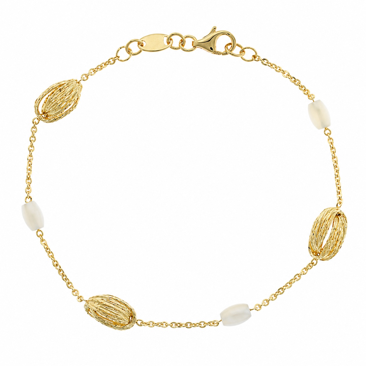 BRACELET SENZIO Collection Yellow Gold K14 with Pearls 5RG.7805B - 