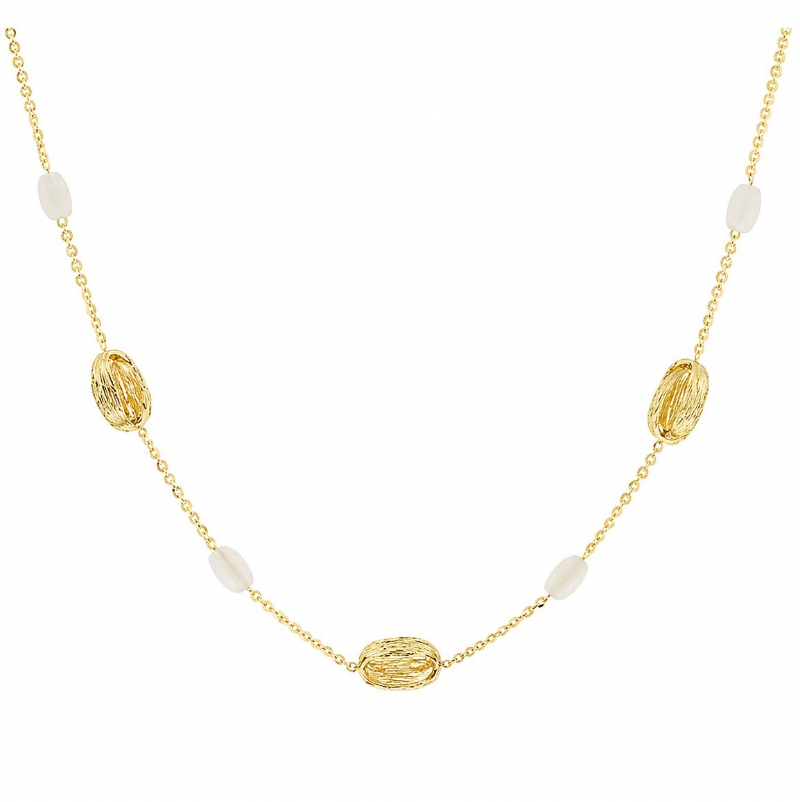 NECKLACE SENZIO Collection Yellow Gold K14 with Pearls 5RG.7805C - 
