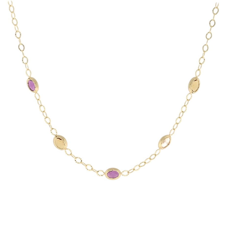 NECKLACE SENZIO Collection K14 Yellow Gold with Zircon Stones 5RG.8273C - 