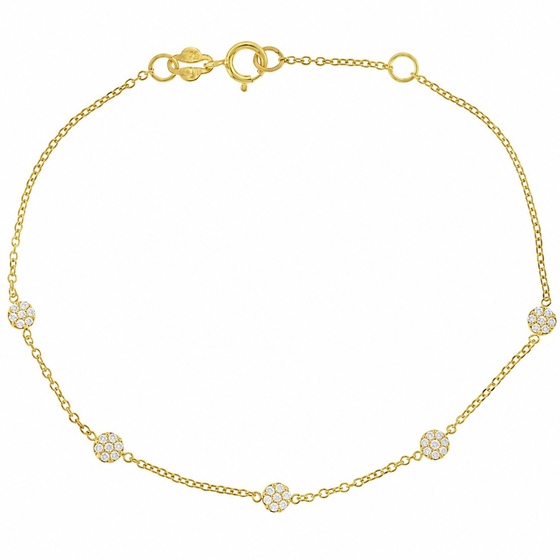 BRACELET SENZIO Collection in Yellow Gold K14 with Zircon Stones 5SOU.1483B - 