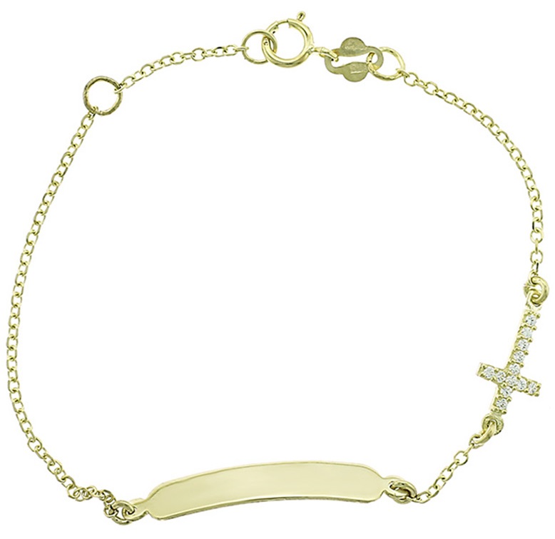 ΤΑΥΤΟΤΗΤΑ Βραχιόλι K14 σε Κίτρινο Χρυσό με Πέτρες Ζιργκόν 5SOU.295B - 