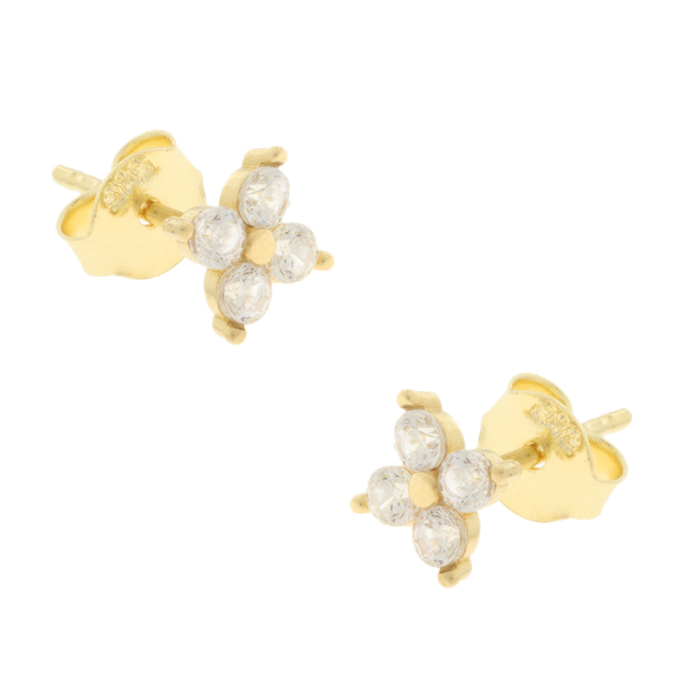EARRINGS Stone-set Yellow Gold K14 with Zircon Stones 5STI.770OR