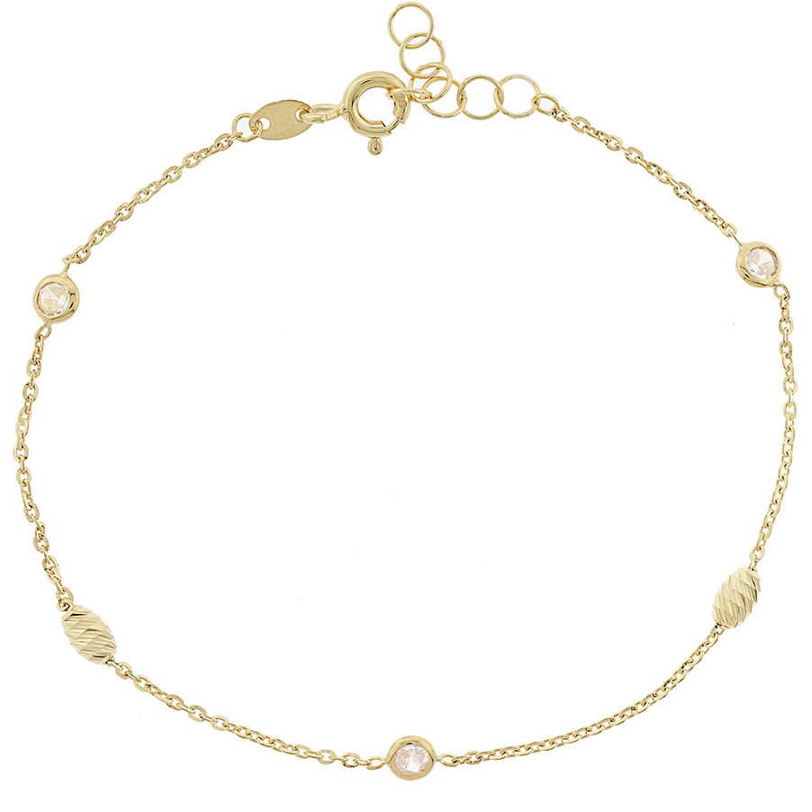 ΒΡΑΧΙΟΛΙ SENZIO Collection Κ14 Κίτρινο Χρυσό με Πέτρες Ζιργκόν 5STR.1913B