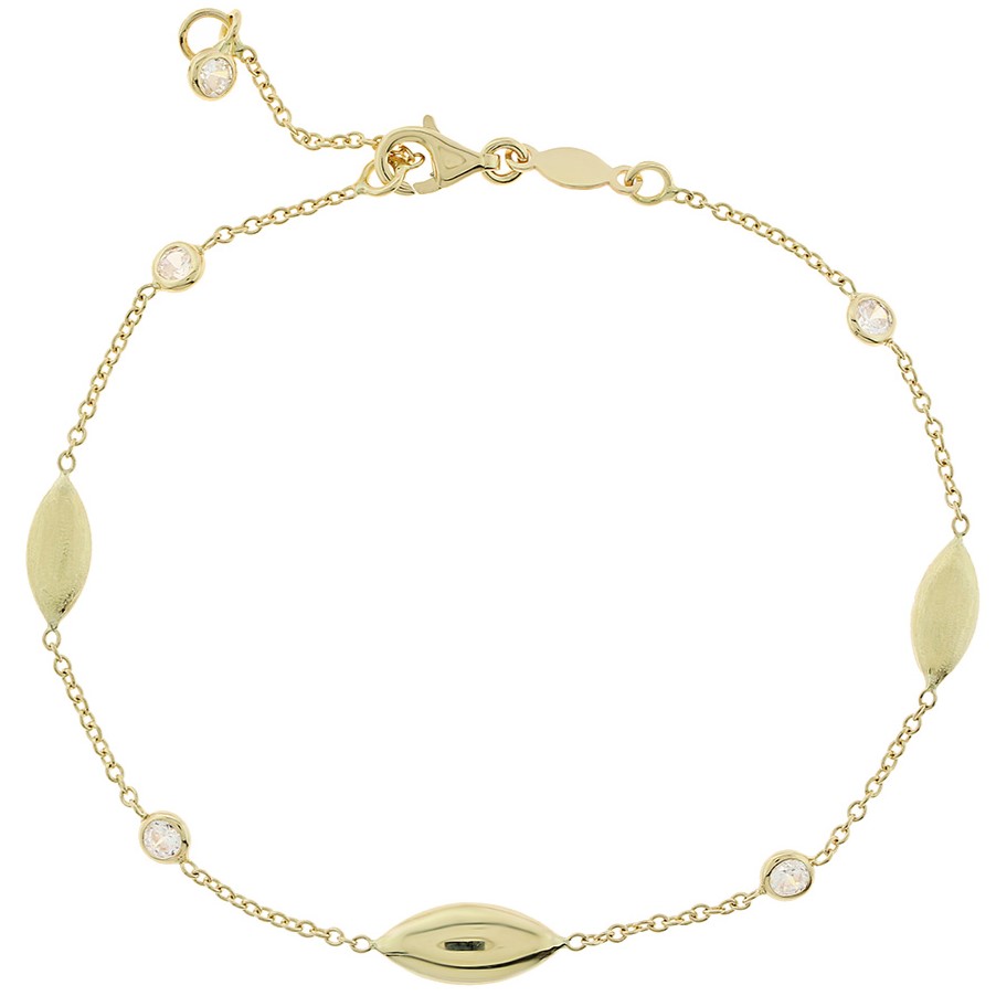 ΒΡΑΧΙΟΛΙ Πετράτο K14 Κίτρινο Χρυσό με Πέτρες Ζιργκόν 5TRA.3047B