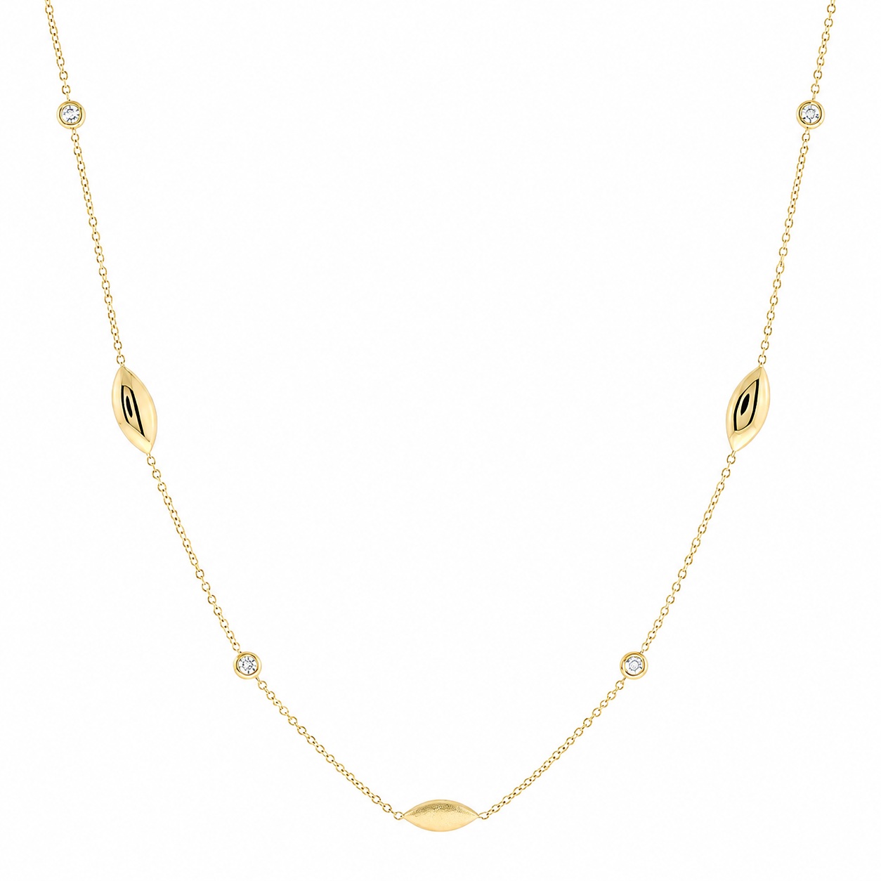 NECKLACE SENZIO Collection in Yellow Gold K14 with Zircon Stones 5TRA.3047C - 