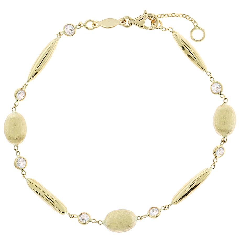 ΒΡΑΧΙΟΛΙ SENZIO Collection Κ14 Κίτρινο Χρυσό με Πέτρες Ζιργκόν 5TRA.3048B - 