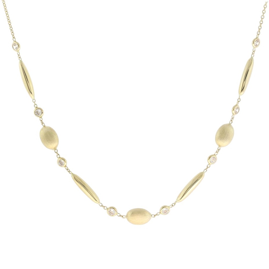 ΚΟΛΙΕ SENZIO Collection Κίτρινο Χρυσό K14 με Πέτρες Ζιργκόν 5TRA.3048C - 