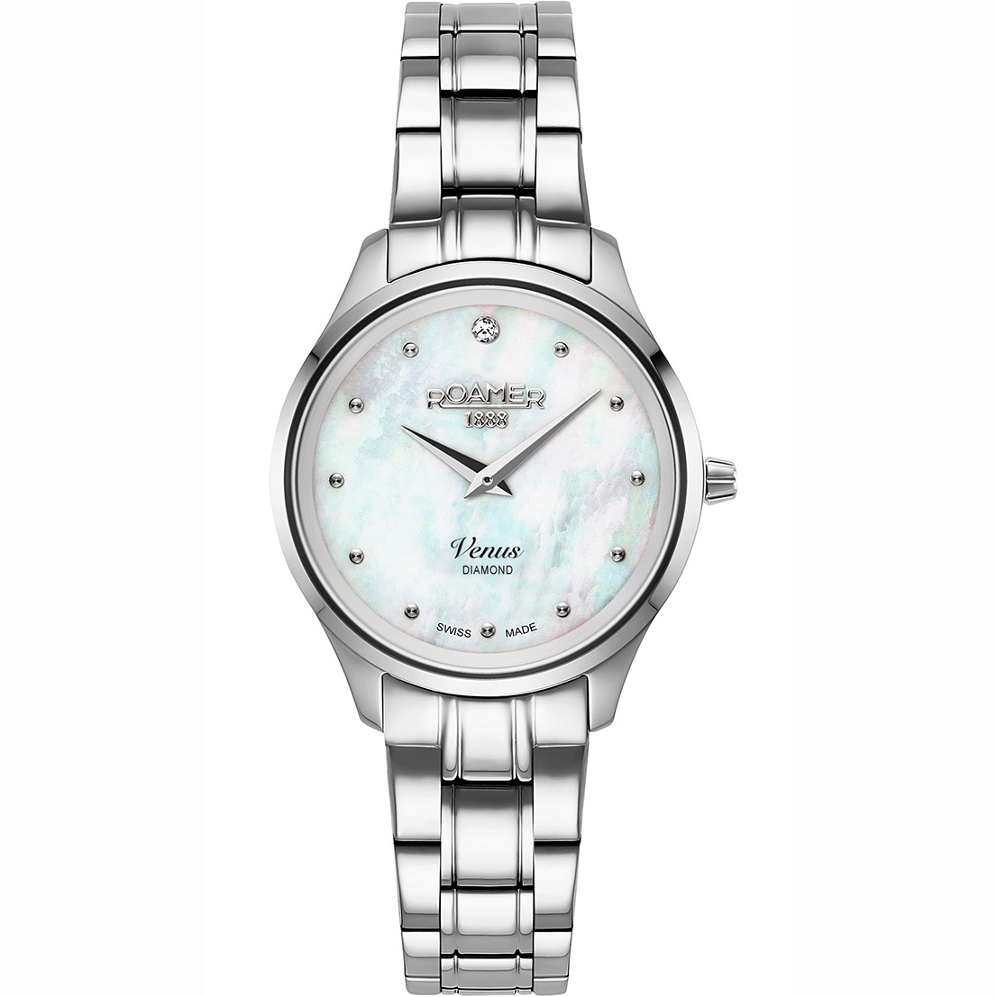 ROAMER Venus Pearl Dial with Diamond 30mm Silver Stainless Steel Bracelet 601857-41-89-20 - 