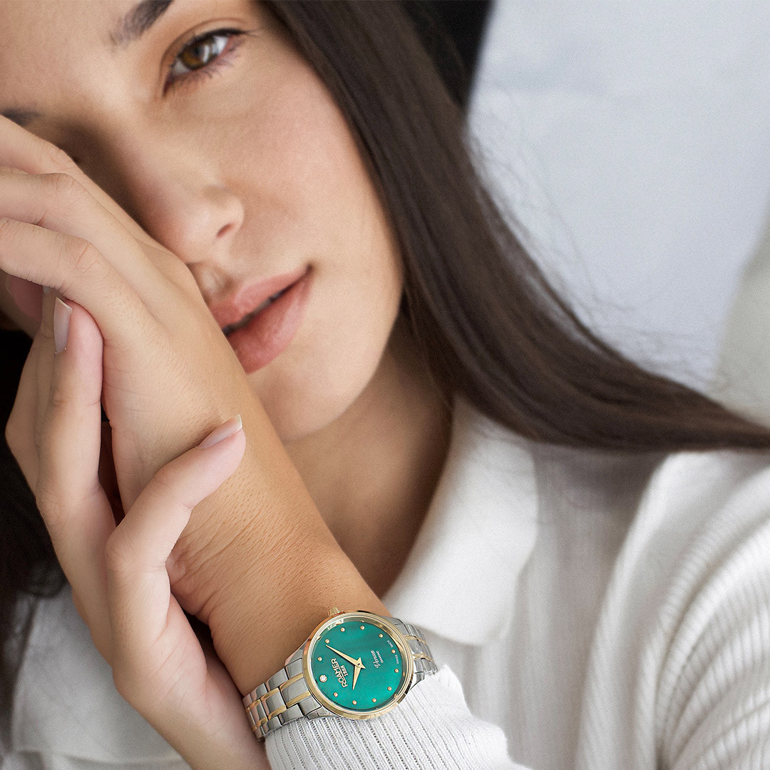 ROAMER Venus Green Pearl Dial with Diamond 30mm Two Tone Gold Stainless Steel Bracelet 601857-47-59-20 - 3