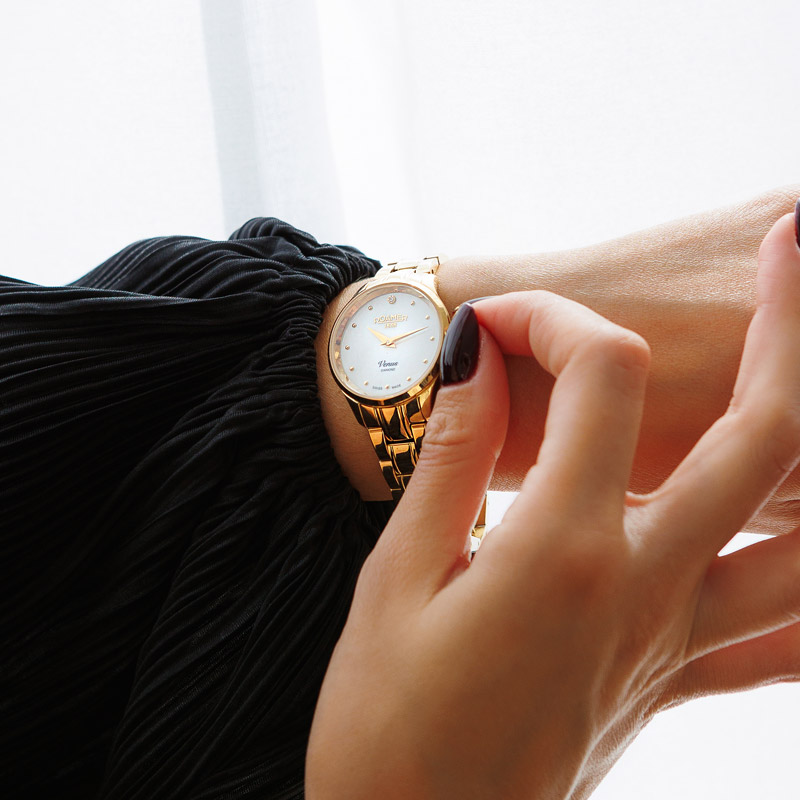 ROAMER Venus Pearl Dial with Diamond 30mm Gold Stainless Steel Bracelet 601857-48-89-20 - 4