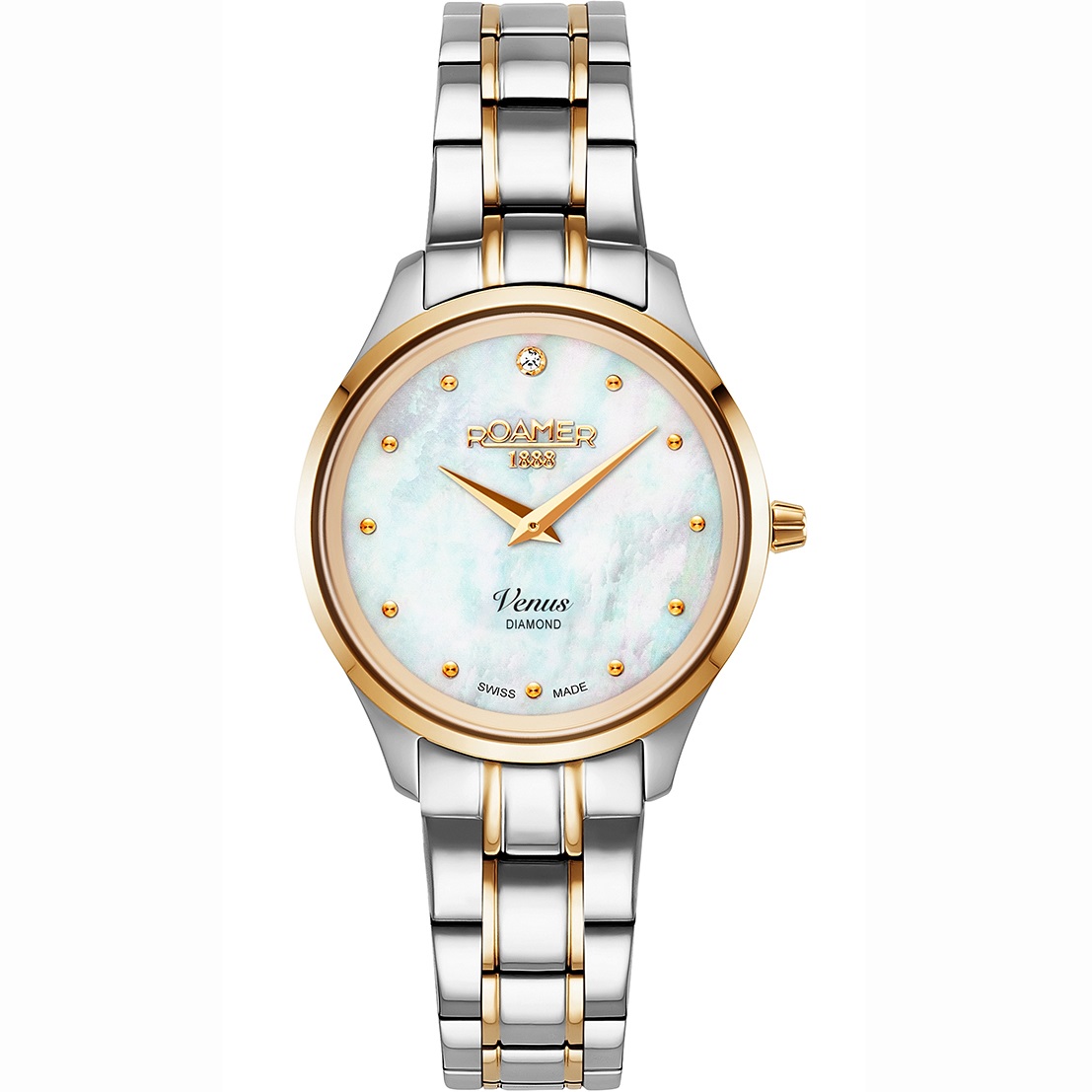 ROAMER Venus Pearl Dial with Diamond 30mm Two Tone Gold Stainless Steel Bracelet 601857-47-89-20 - 