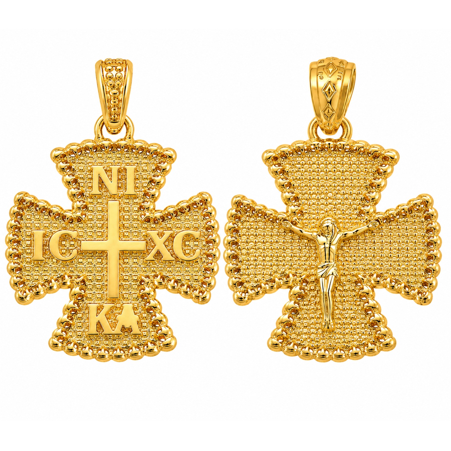 PENDANT Double Sided Constantinato SENZIO Collection from K9 Yellow Gold 3LAV.D608P - 