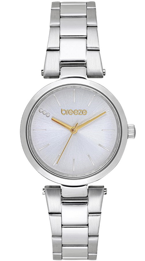 BREEZE Perfect10 Swarovski Silver Dial 32mm Silver Stainless Steel Bracelet 612491.1 - 