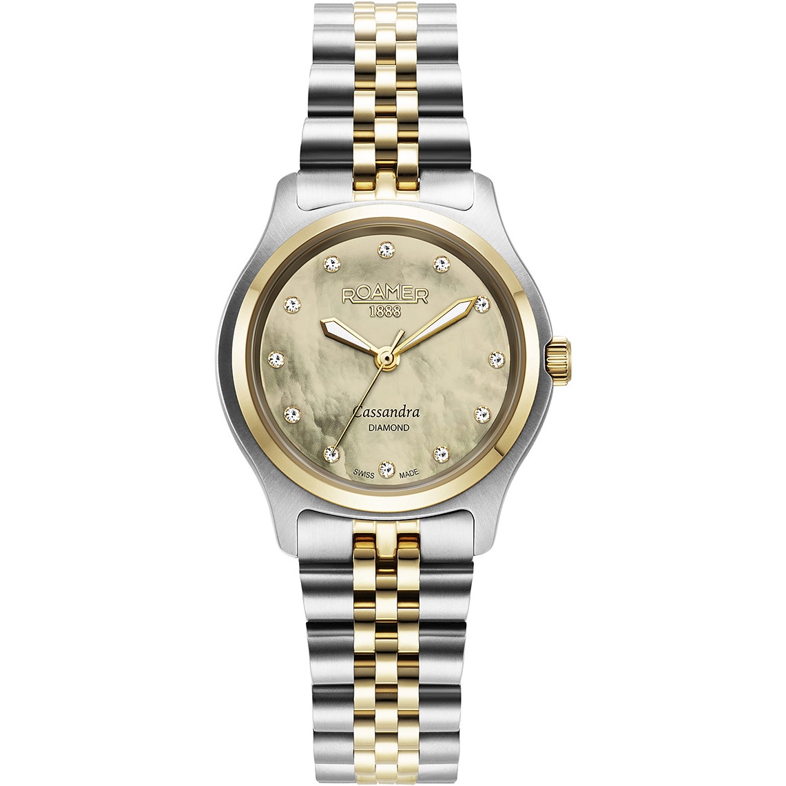 ROAMER Cassandra Diamond Gold Pearl Dial 31mm Two Tone Gold Stainless Steel Bracelet 626847-47-39-20 - 