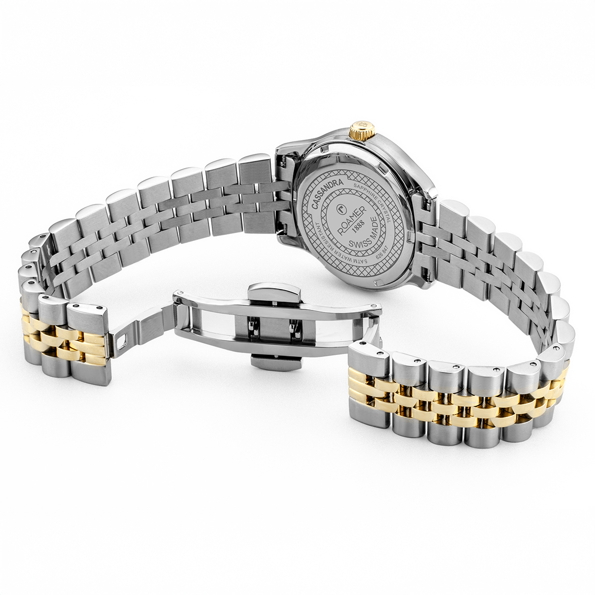 ROAMER Cassandra Diamond Green Pearl Dial 31mm Two Tone Gold Stainless Steel Bracelet 626847-47-59-20 - 4