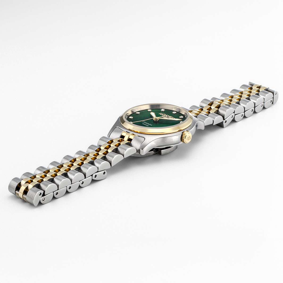 ROAMER Cassandra Diamond Green Pearl Dial 31mm Two Tone Gold Stainless Steel Bracelet 626847-47-59-20 - 3