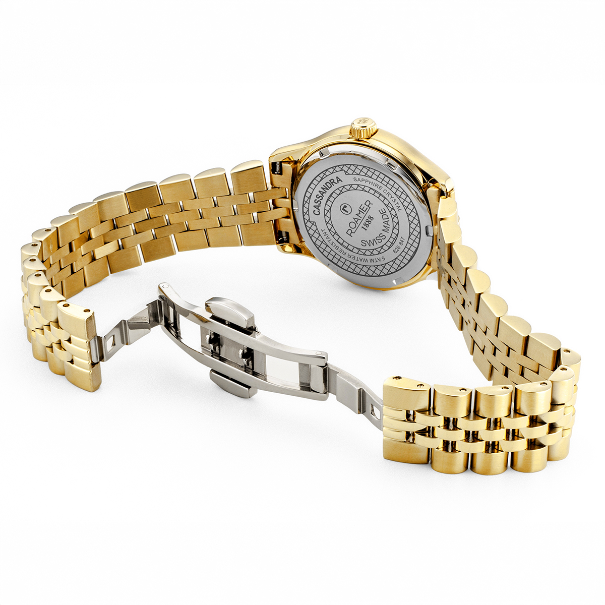 ROAMER Cassandra Diamond White Pearl Dial 31mm Gold Stainless Steel Bracelet 626847-48-89-20 - 4