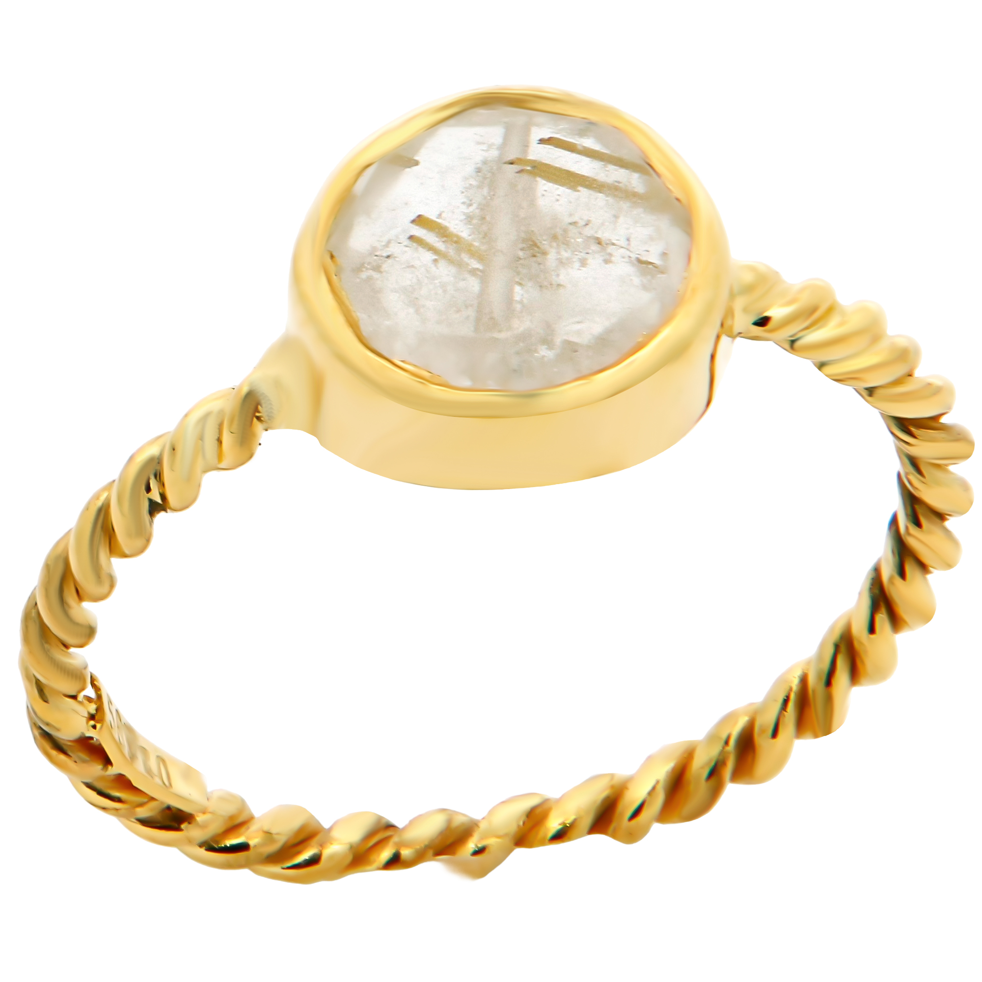 RING Handmade Solitaire Di Natura SENZIO Collection K14 Yellow Gold with Tourmaline 5CR.006R - 