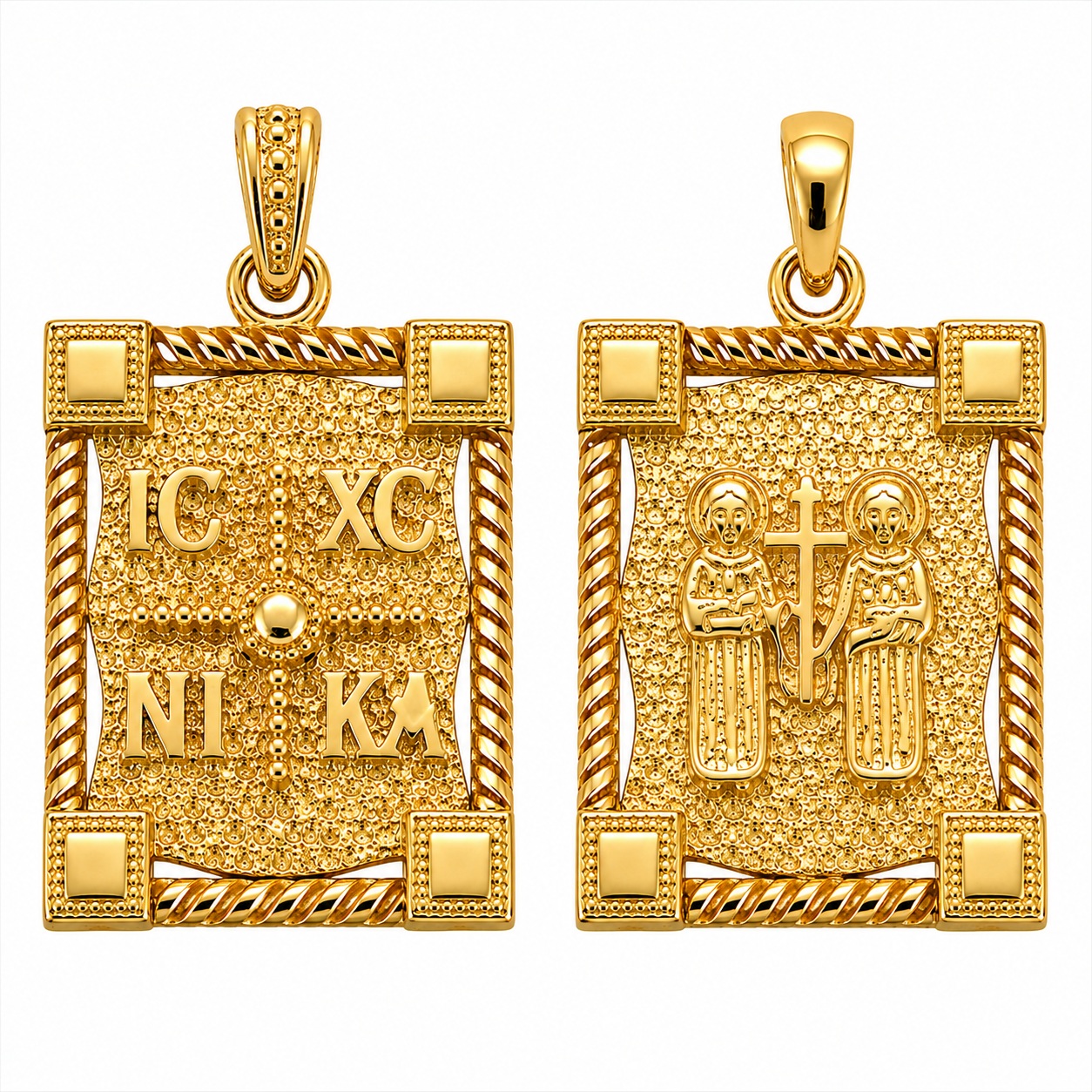 PENDANT Double Sided Constantinato SENZIO Collection from K9 Yellow Gold 3LAV.D707P - 