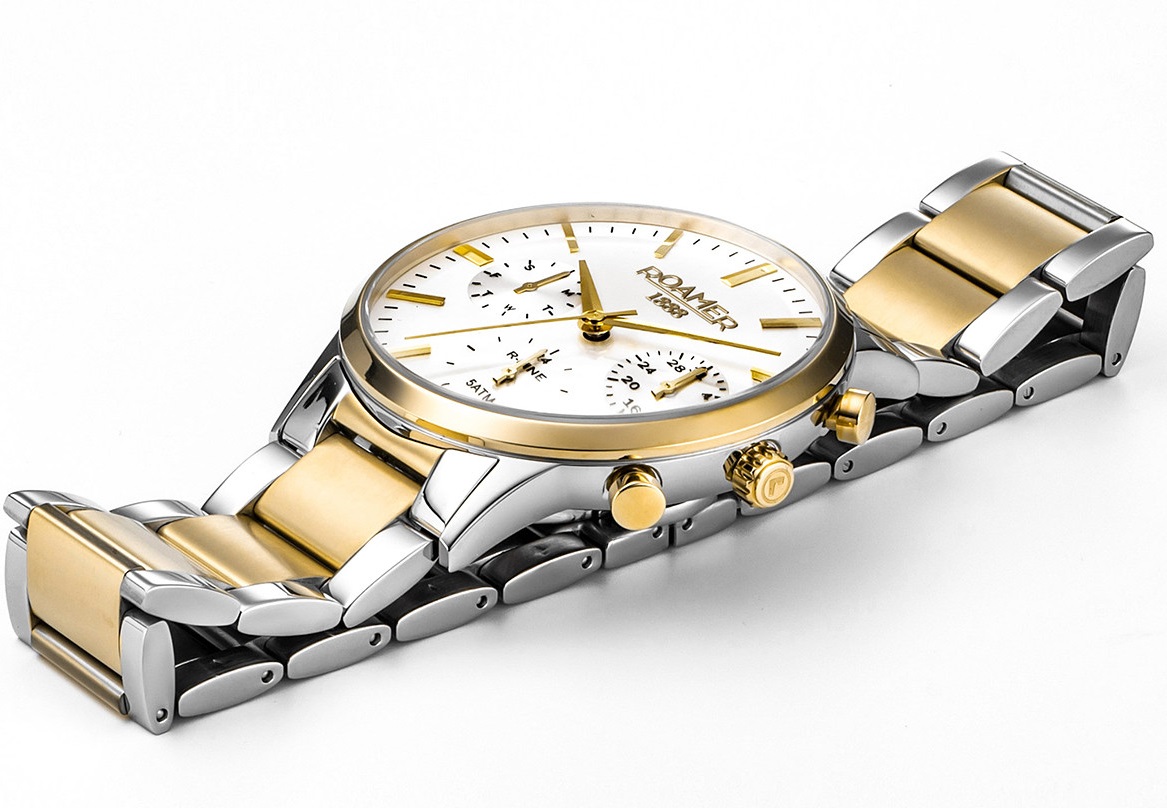 ROAMER R-Line Multifunction Silver 43mm Two Tone Gold Stainless Steel Bracelet 718982-48-15-70 - 3