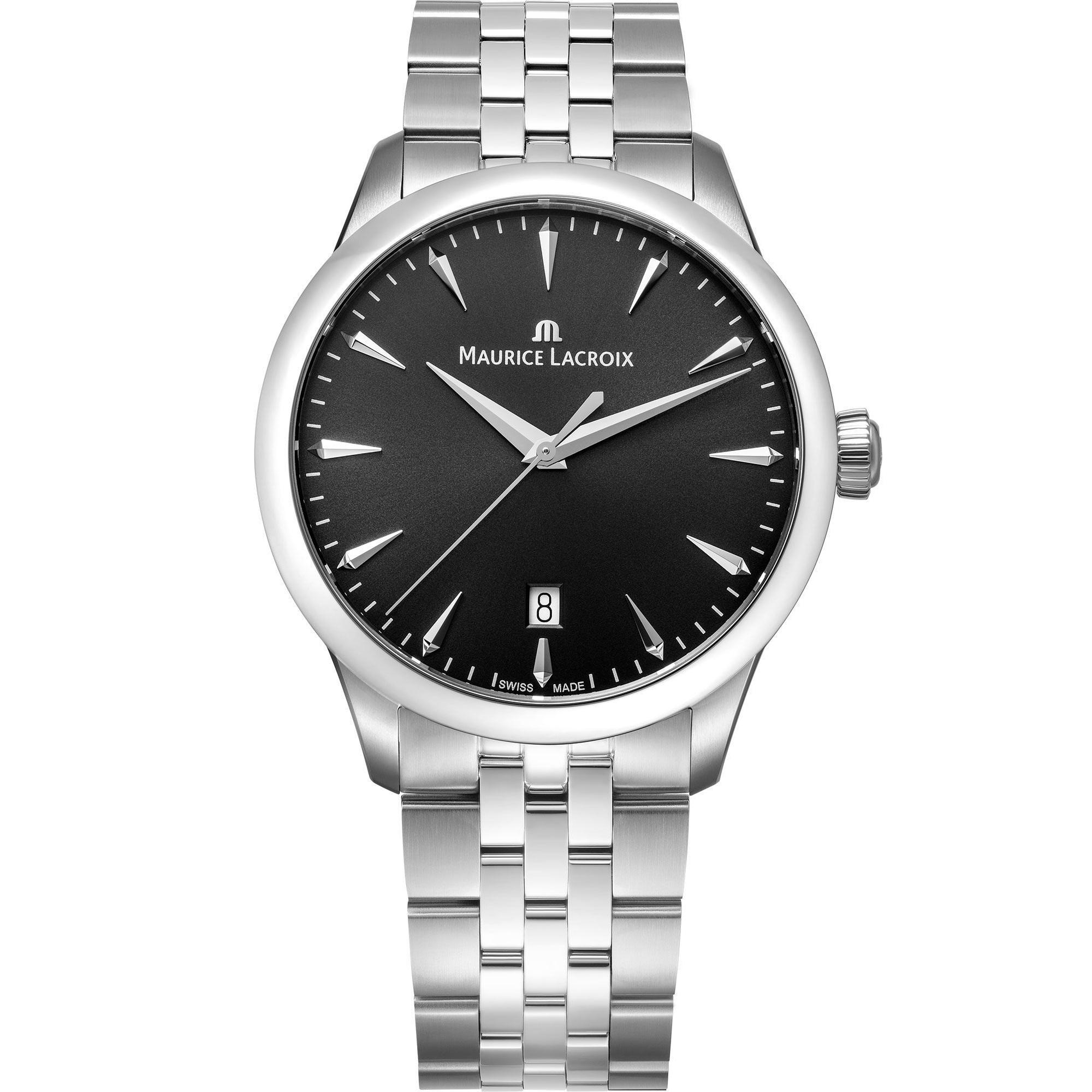MAURICE LACROIX 1975 Quartz Black Dial 39mm Silver Stainless Steel Bracelet 751007-SS002-330-1 - 