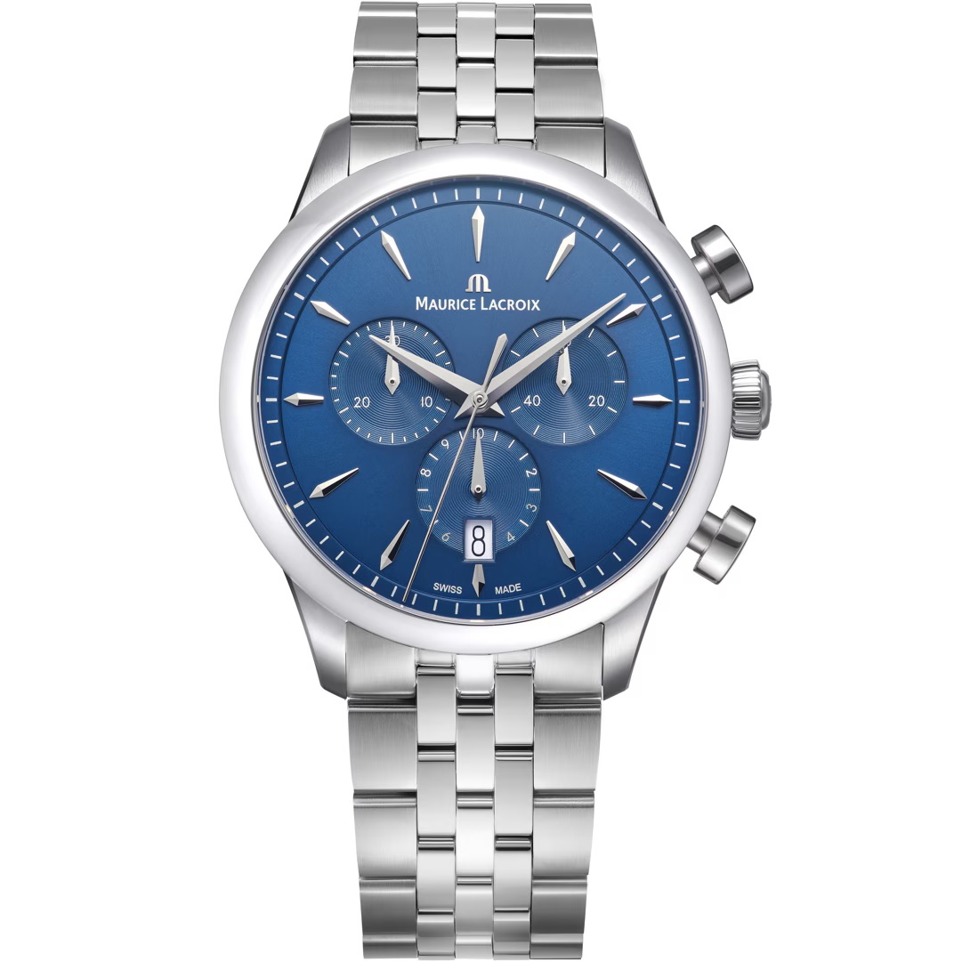 MAURICE LACROIX 1975 Quartz Chronograph Blue Dial 40mm Silver Stainless Steel Bracelet 751038-SS002-430-1 - 