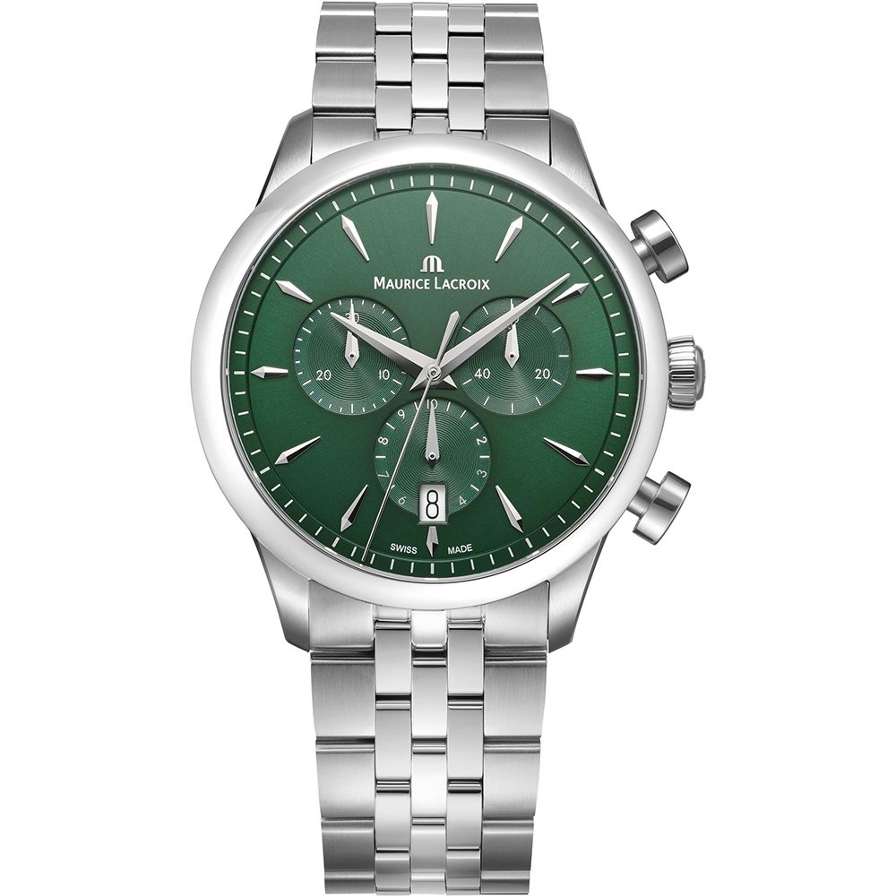 MAURICE LACROIX 1975 Quartz Chronograph Green Dial 40mm Silver Stainless Steel Bracelet 751038-SS002-630-1 - 
